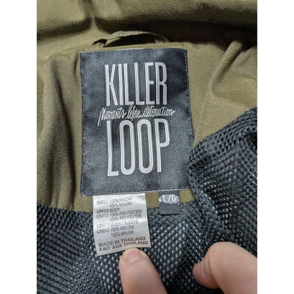 VTG KILLER LOOP OVERPLUS COMFORT Men Large Green Nylon Full Zip Snap Jacket - Picture 5 of 16